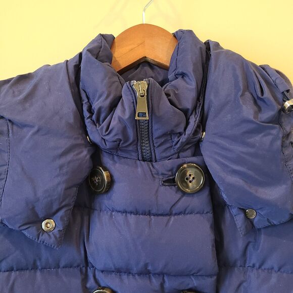 Moncler Womens Garbet Goose Down Jacket Size 1 Navy Blue Puffer Coat Designer - Picture 3 of 14